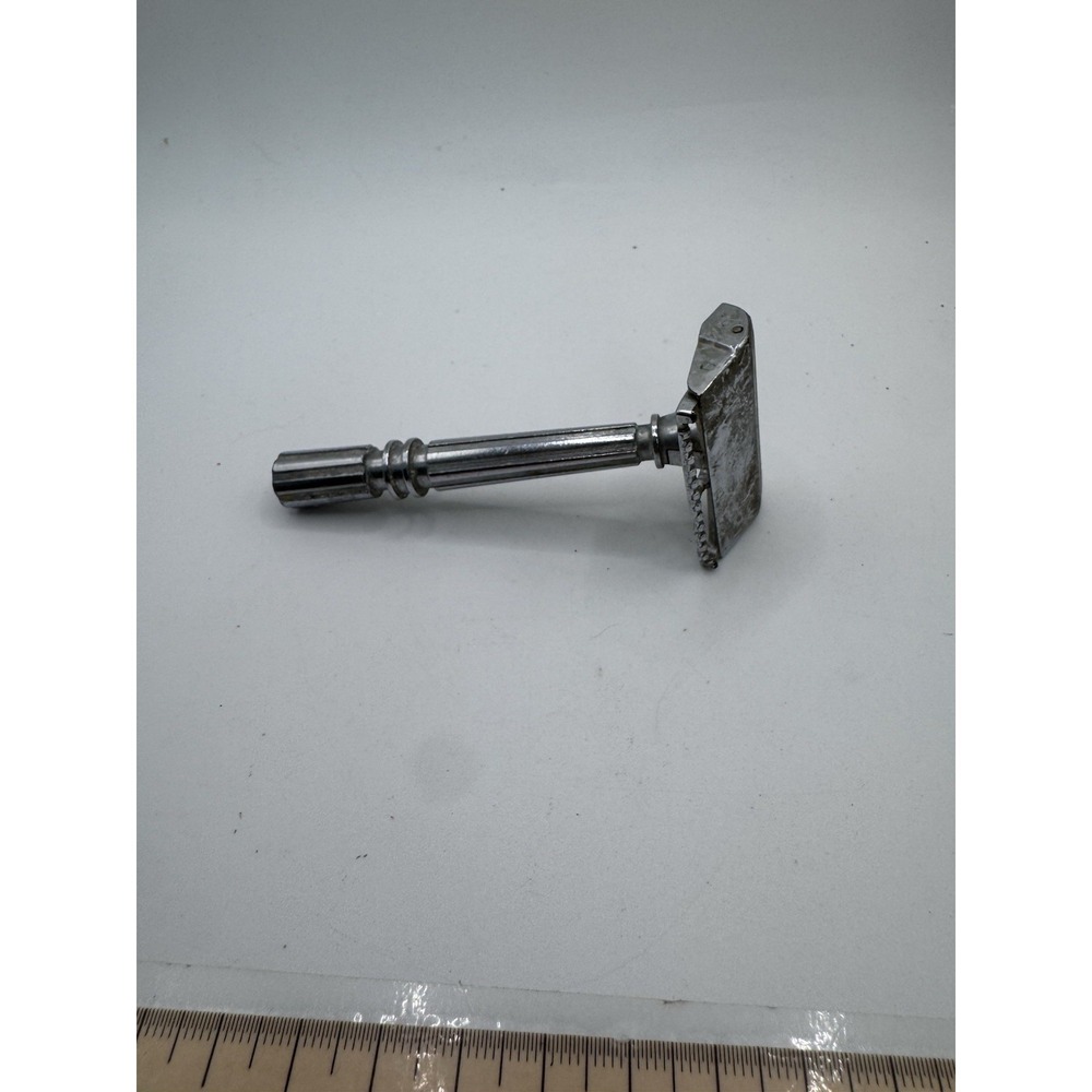 Vintage Gem Micromatic‎ Open Comb Silver Tone Single Edge Safety Razor Operable